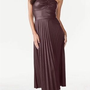 Scoop NYC Chocolate Burgundy Strapless Dress and Jacket